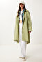 Zippered Oversize Woven Trench Coat Lfg0180 Green