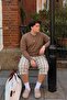 Men's Large Size Casual Brown Winter Sweatshirt - 4