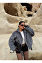 Gray Fox Bomber Coat