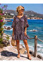 Woven Viscose Sleeve Skirt Ruffle Dress Black-Leopards