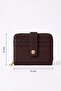Textured Pattern Snap Closure Bitter Brown Wallet - 2