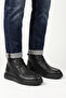 Genuine Leather Black Ultra Comfortable Lace-Up Men's Boots Luass30Al0052