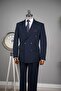 Exclusive double-breasted suit navy blue - 3
