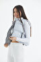 Women's Gray Crop Puffer Vest - 4