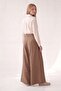 Brown Pleated Detailed Linen Trousers - 2