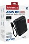 20000mAh Volta-45 Power Bank with 45W Fast Charging (Black) Built-in USB-C Cable, Triple Dev - 7