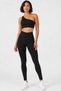 Women's Black High Waist Belize Fabric Flexible Sports Fitness Casual Leggings - 2