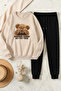 Unisex Surprise Bear Design Printed Crew Neck Sweatshirt - 2-Piece Tracksuit Set