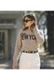 Crew Neck New York Text Detailed Oversize Long Sleeve Soft Textured Knitwear Sweater Aw26Kz00021 - 2