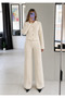Knitwear Belted Buttoned Blouse Trouser Set - 5