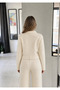 Knitwear Belted Buttoned Blouse Trouser Set - 3