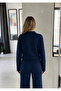 Knitwear Belted Buttoned Blouse Trouser Set - 3