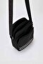 Black 3-Compartment Zippered Crossbody Shoulder Bag - 3