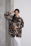Brown Animal Patterned Viscose Tunic Shirt