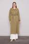 Wide Collar Zippered Cupra Cap Khaki
