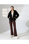 Women's Black Hooded Zipper Closure Plush Lined Oversize Bomber Coat Winter Outerwear - 4