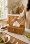 Livia Knitted Napkin Holder Box with Lid Decorative Desktop Napkin Box Organizer with Handle
