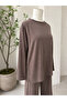 Two-Sided Zipper Detail Long Pants Suit - Light Brown - 4