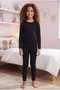 Girl's Black Thermal Underwear Set - 6
