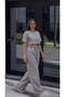 Washable Look High Waist Elastic Waistband with Pockets Wide Leg Oversize Sweatpants Aw26Ea0004
