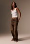 Lexy women's standard waist baggy balloon brown jean pants - 3