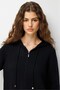 Women's Hooded Basic Long Wool Cardigan Black - 4