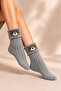 Women's Patterned Curly Terry Lambswool Socks 4-Piece Socks - 3