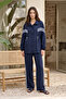 Tuniğin Front Line Detail Trouser Suit 22910 Navy Blue