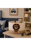 Children's Room Toy Basket Decorative Wicker Basket Organizer Storage Basket with Lion Figure 20X16 cm