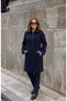 Fur-Collared Steel Knitted Tricot Women's Coat