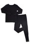 Girl's Black Thermal Underwear Set, Set of 3 - 4