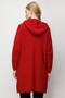 Women's Hooded Basic Long Wool Cardigan Red - 5