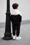 Boys' hooded black tracksuit set - top and bottom - 2