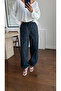 Green Plaid Pattern Lace-Up Trousers - 9045