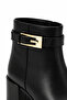 Avelia Black Rustic Women's Daily Ankle Buckle Detailed Pointed Toe Thick Heeled Elegant Stylish Boots Bootie - 5