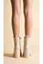 Side Zippered Lace-Up High Thick Heeled Women's Long Boots - 4
