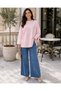 Women's Oversized Slit Long Sleeve Loose Blouse - 3