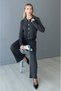 Polo Collar Gold Button Detailed Belted High Waist Spanish Leggings Knitwear Top and Bottom Set Aw26Au0002