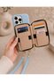 iPhone 14 Pro (6.1 Inch) Compatible Premium Lux Leather Case with Open Sides, Slim Design, Wallet, Zipper, Card Holder, Crossbody Neck Strap, and Drawstring Strap - 3