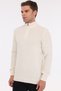 Kemik Men's 80% Wool 20% Acrylic Knitted Half-Zip Stand Collar Knitwear Sweater Trist-5365 - 2