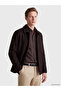 Özmarka New Season Plum Regular Fit Shirt Collar Men's Cashmere Jacket - 3