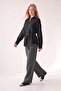 Black linen shirt with belt detail
