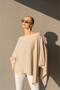 Boat Neck Poncho Form Batwing Sleeve Oversize Loose Soft Textured Knitwear Sweater Aw26Kz00027 - 2