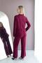 Polo Collar Gold Button Detailed Belted High Waist Spanish Leggings Knitwear Top and Bottom Set Aw26Au0002 - 4