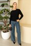 Crew Neck Stone Detailed Long Sleeve Soft Textured Knit Sweater Aw26Kz00026