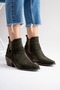 Felia Genuine Leather Elastic Pull-On Women's Boots Khaki Suede - 6