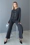 Polo Collar Gold Button Detailed Belted High Waist Spanish Leggings Knitwear Top and Bottom Set Aw26Au0002 - 2