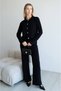 Polo Collar Gold Button Detailed Belted High Waist Spanish Leggings Knitwear Top and Bottom Set Aw26Au0002 - 3