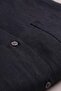 Navy blue linen textured long shirt - 3