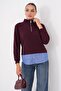 Women's Shirt Collar Look Zippered Sweatshirt 265129 - - 4